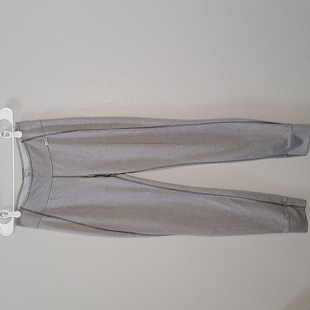 Patagonia Gray & White Striped Polartec Capilene Midweight Base Layer Pant